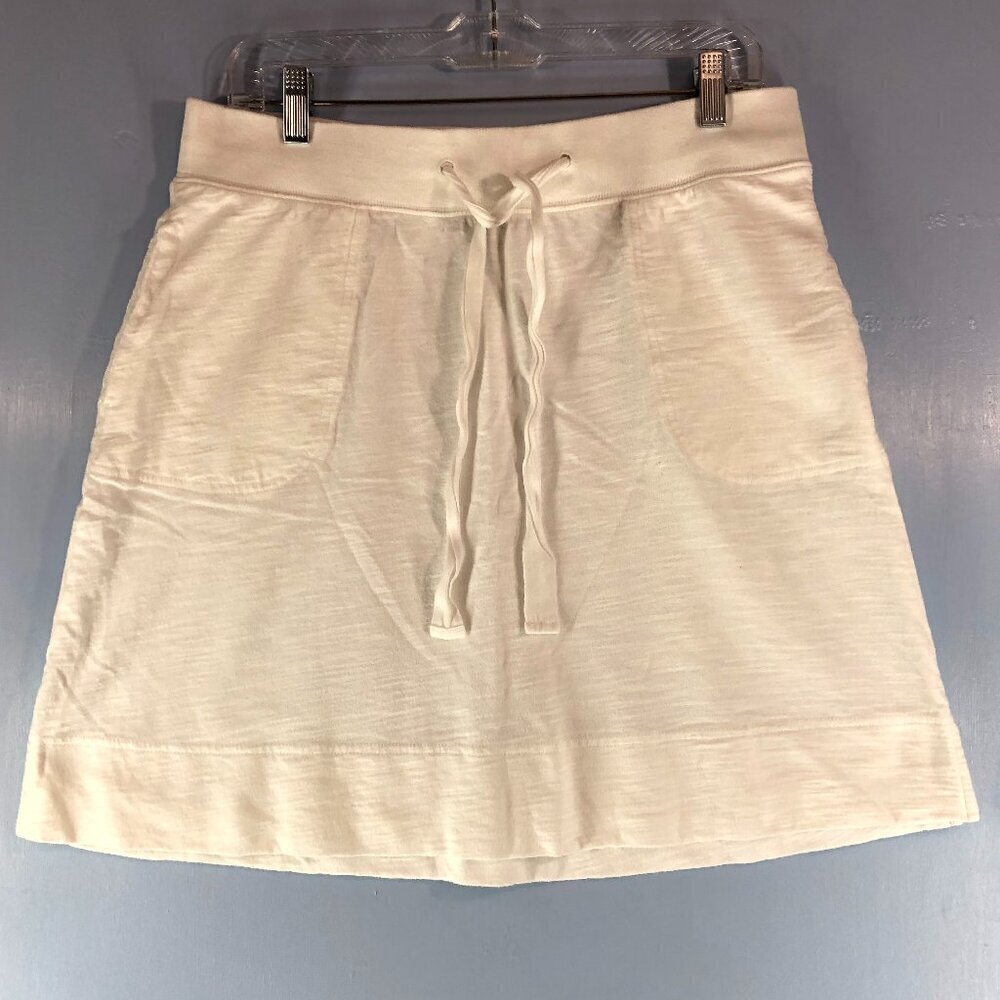 Lands' End White Terry Cloth Type Skirt With Drawstring Size M/P 10/12